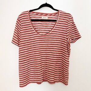 Madewell Scoopneck Striped Short Sleeve Tee Size XL